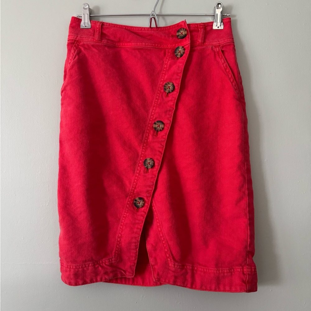 Asymmetrical Button Pencil Skirt